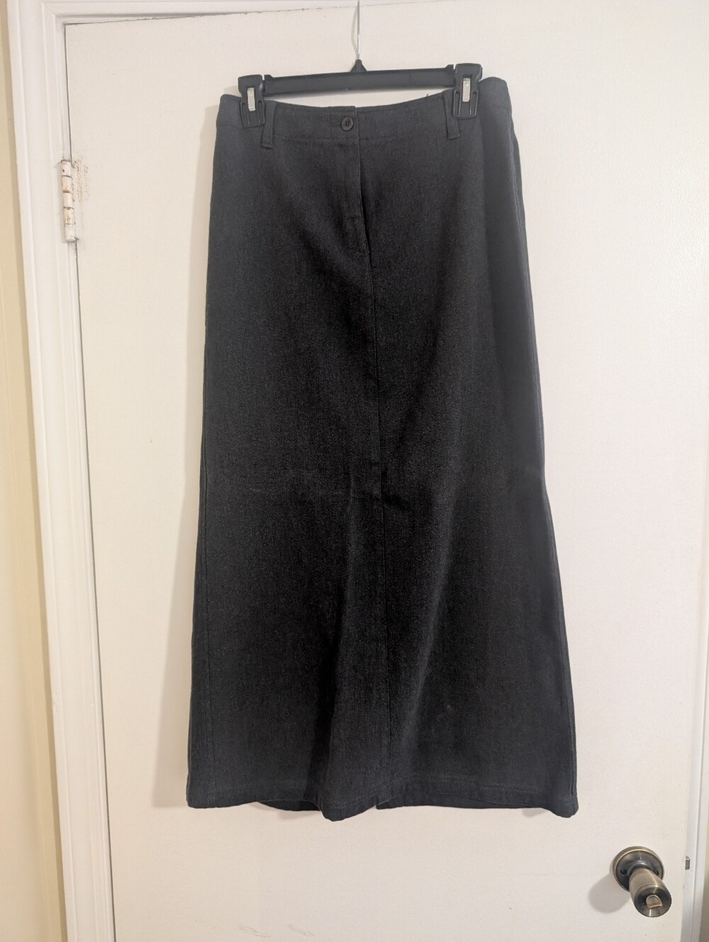 NWT Vintage Ann Taylor LOFT Charcoal Gray 100% Cotton Column Maxi Skirt 4